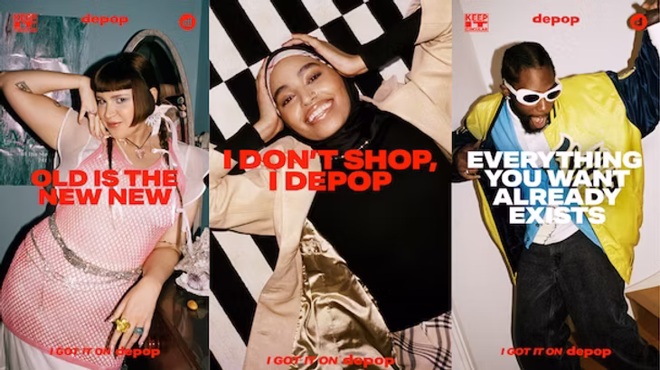 Fashion advertisements featuring diverse models.